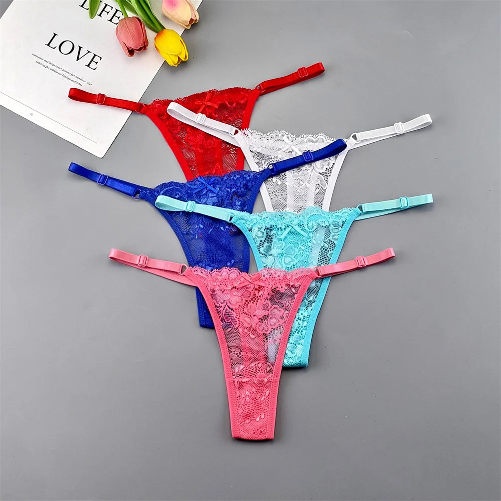 5‑Pack Lace Adjustable Thongs