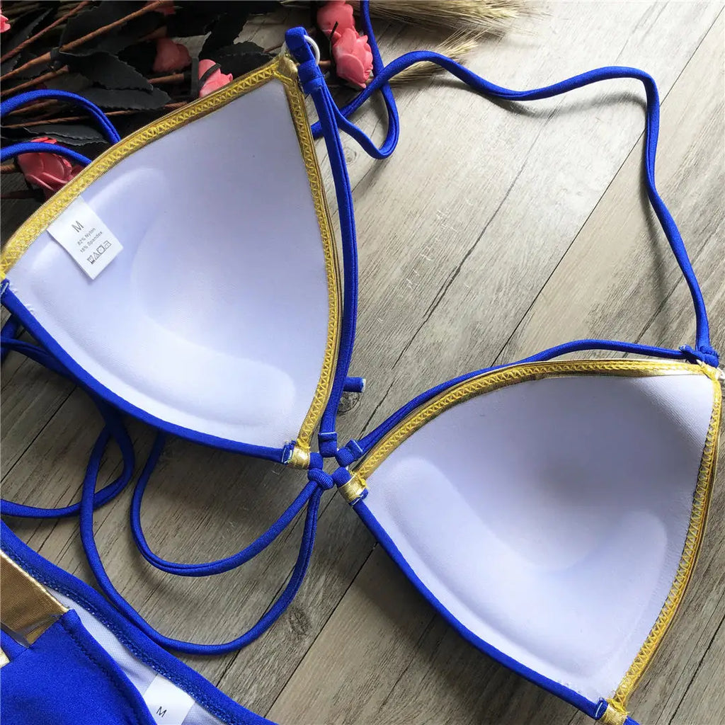 Women’s Push‑Up Bikini Set V2154 – 7‑Color Two‑Piece Swimsuit with Bra Cup & High‑Fit Bottoms (S–XL)