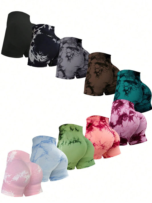Tie Dye Seamless Butt Lifting Shorts – Women’s Fitness Running
