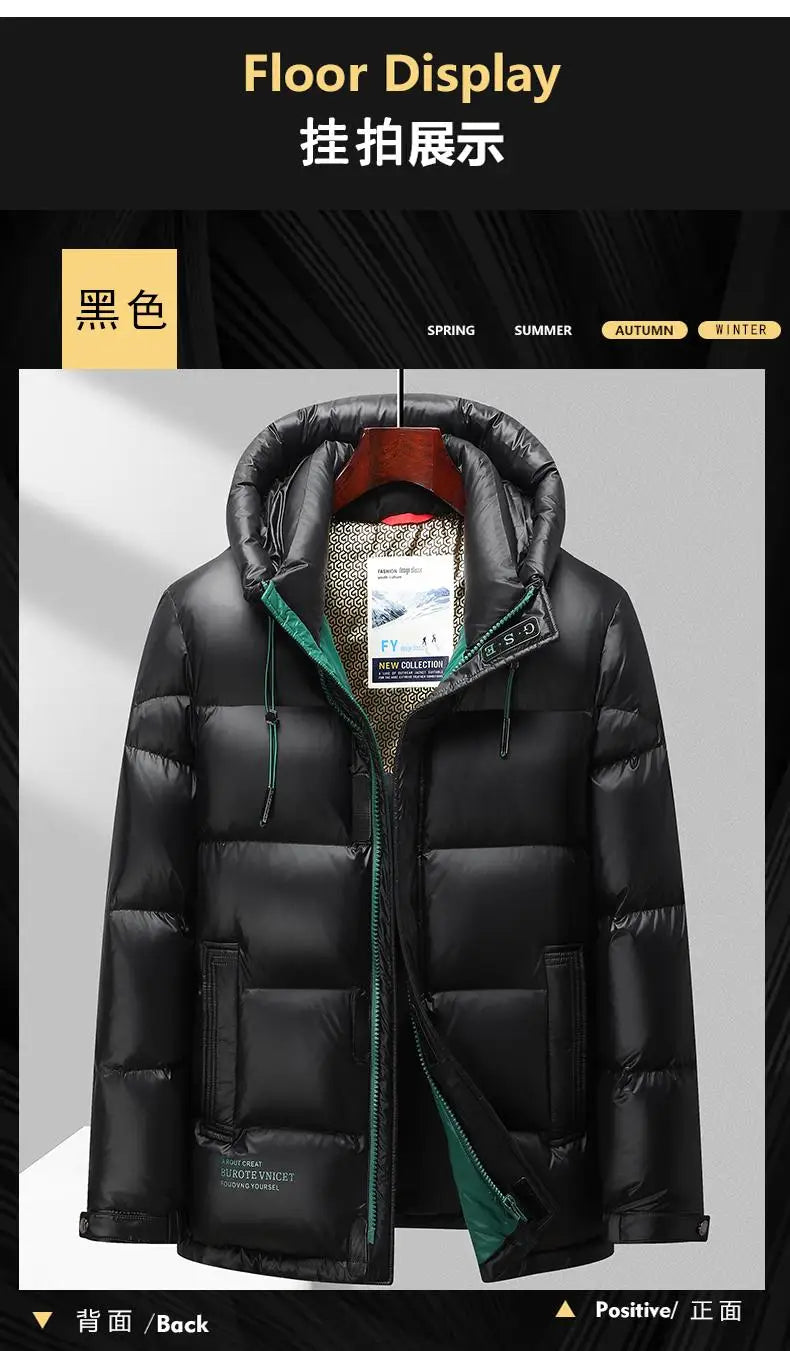 -30° High Quality Winter New Cold resistant Down Jacket Men's Women Short Warm Fashion Brand Parkas Coat