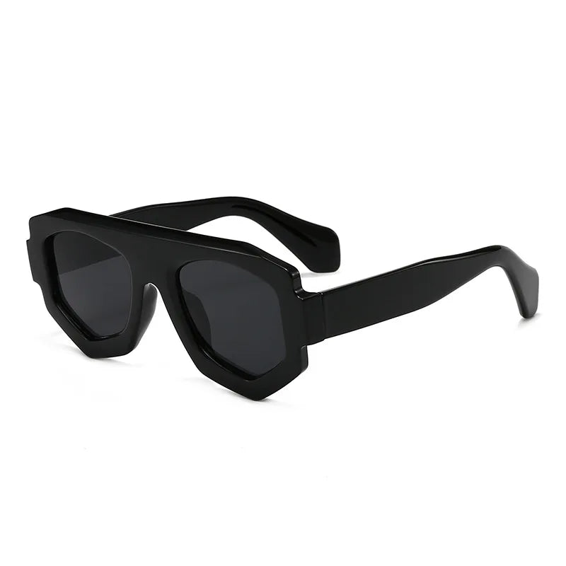 SO&EI Fashion Irregular Square Women Sunglasses Shades UV400 Retro Blue Purple Men Sun Glasses
