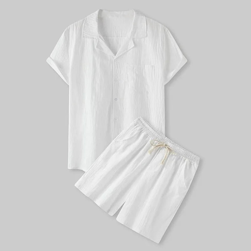 Lapel Short‑Sleeve Shirt & Shorts