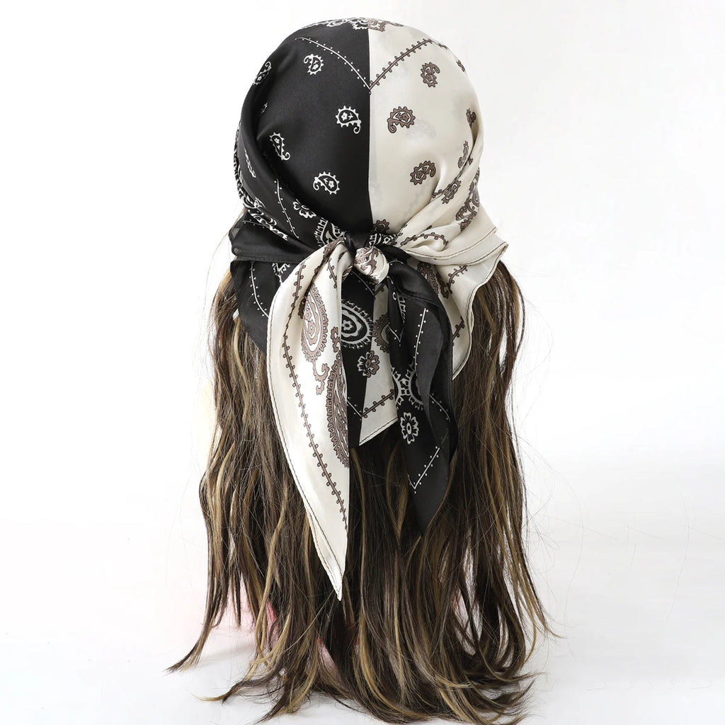Fashion Scarves for Women Shawl Print Silk Satin Hijab Scarf Female Bandana 70*70cm Luxury Brand Square Shawls Scarfs For Ladies