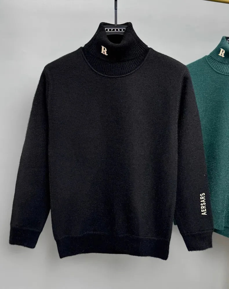 Luxury Embroidered High‑Neck Sweater