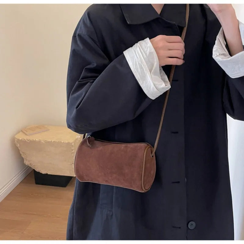 Fashionable Retro Mini PU Leather Shoulder Bags for Women Bucket Crossbody Bag 2026 Winter Luxury Designer Purses and Handbags