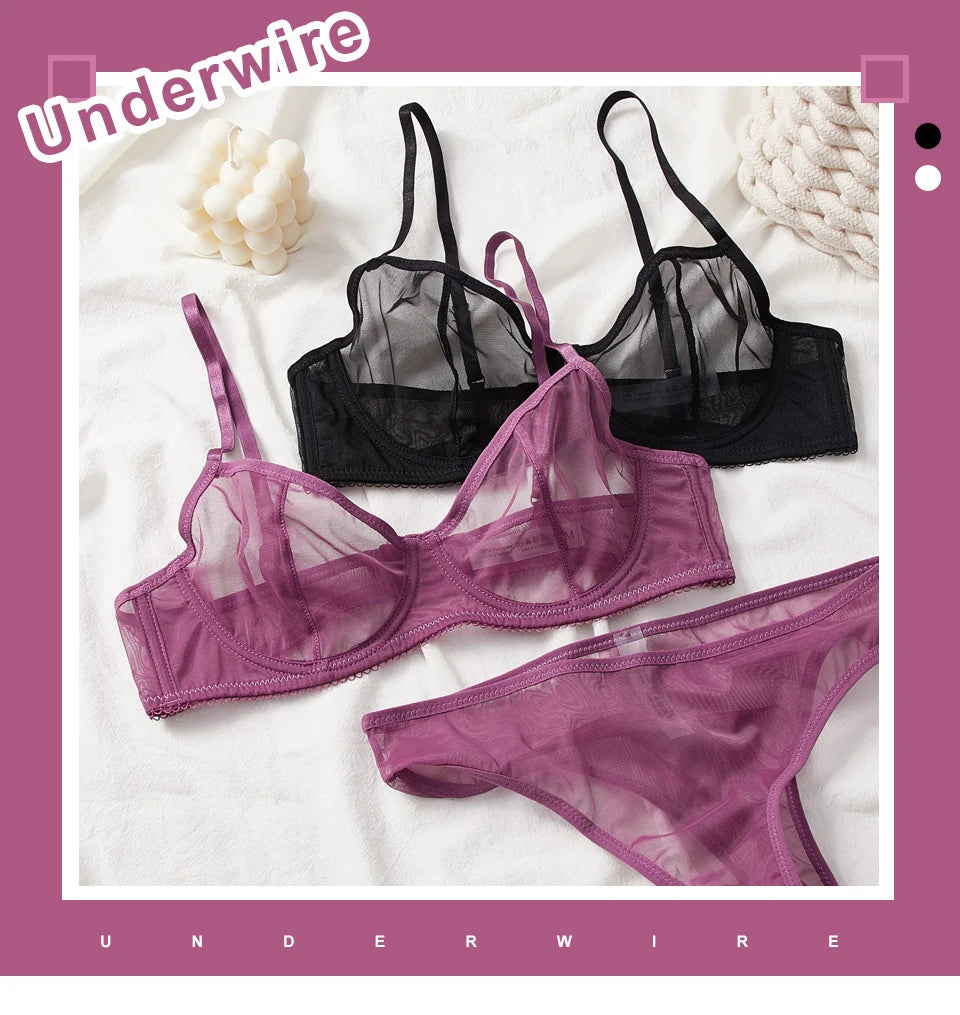 Transparent Seamless Bra Set