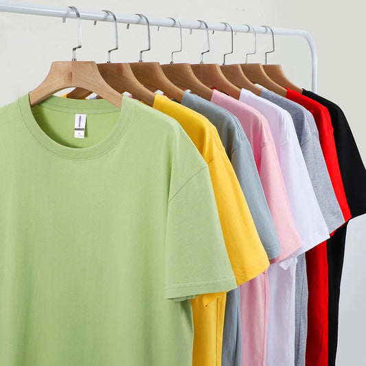 100% Cotton Solid Color T‑Shirts for Men & Women