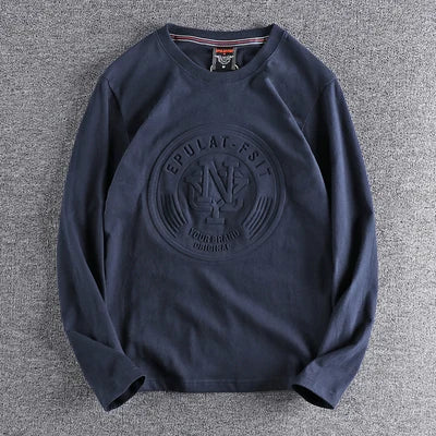 American Retro 3D Letter Long‑Sleeve T‑Shirt