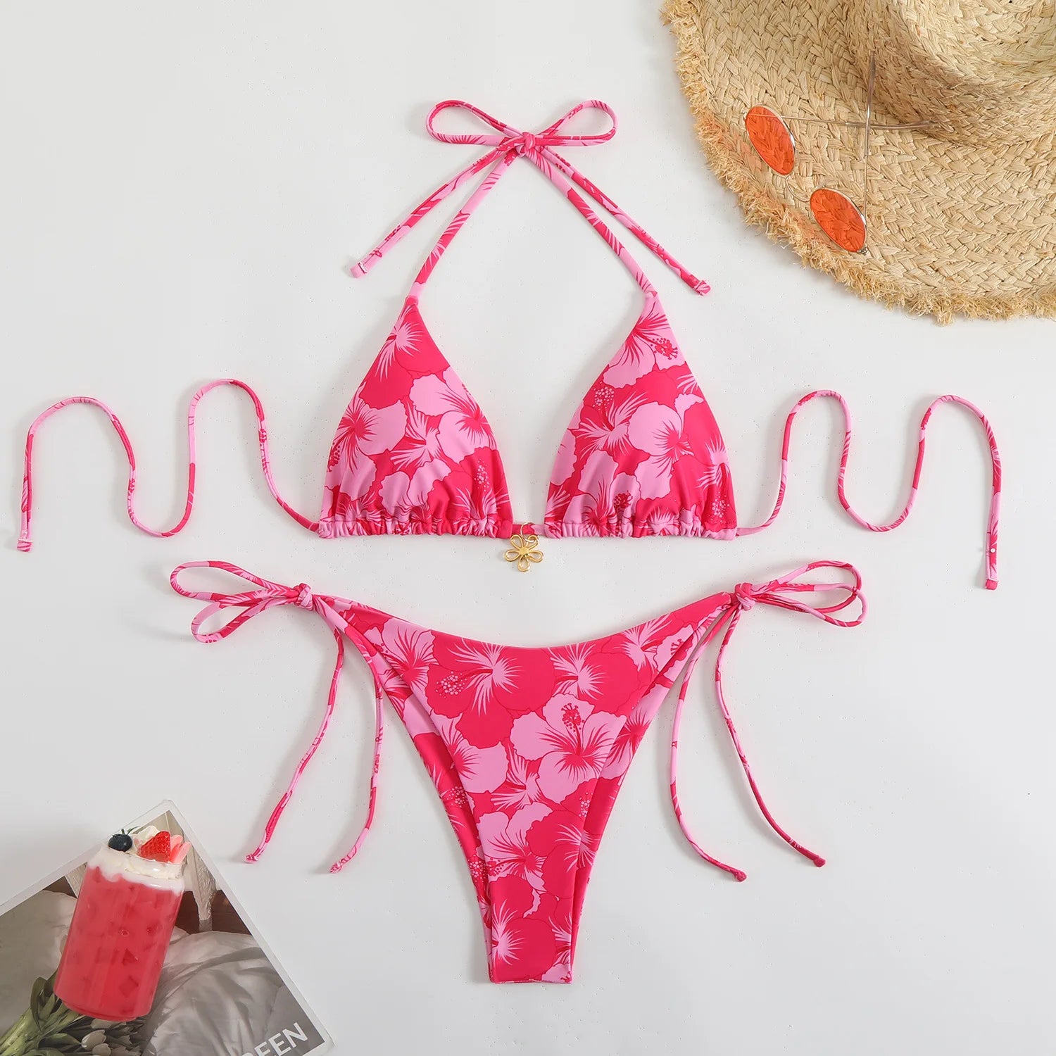Trendy Two‑Piece Thong Swimsuit