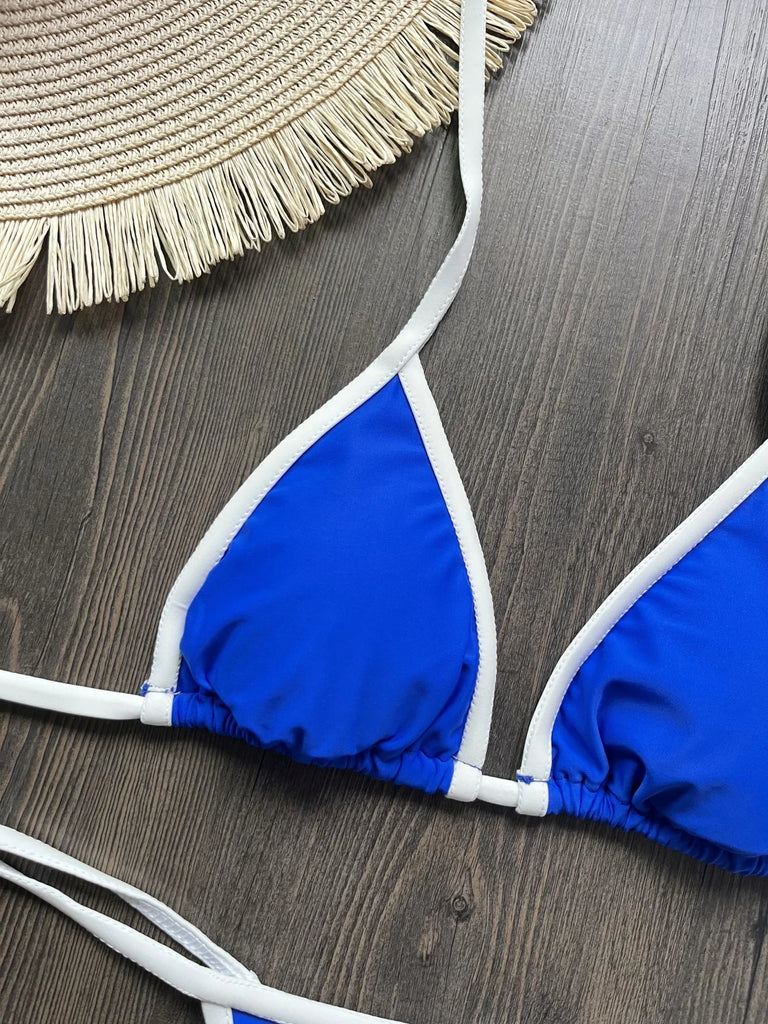 2026 Sexy Embroidery Brasil Flag Contrast Split Bikini Set Women Swimwear Patchwork Swimsuit Hottie Outfit SummerBeachwear