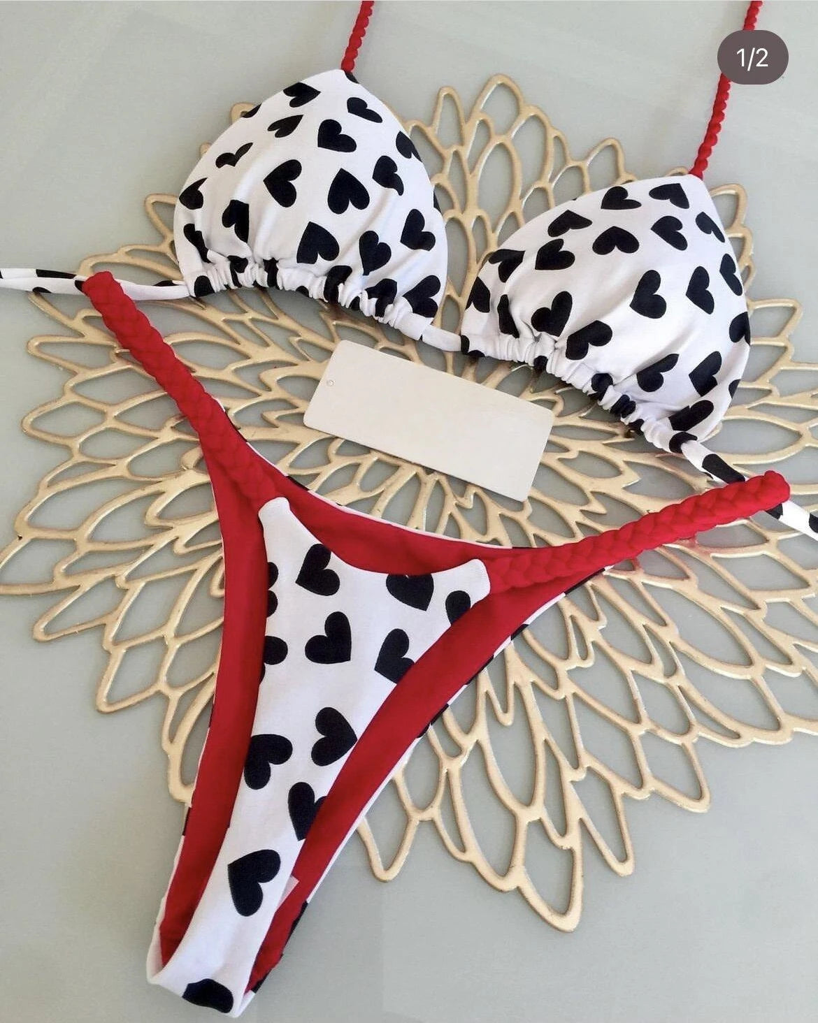 Zebra Print High‑Waist Brazilian Bikini