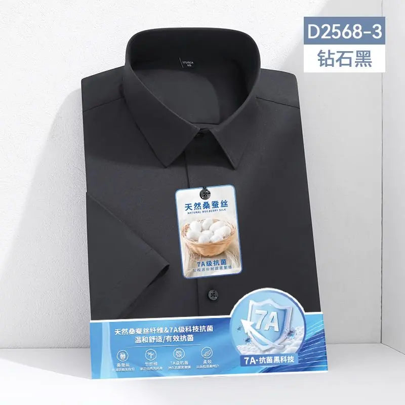Mulberry Silk Wrinkle‑Resistant White Shirt