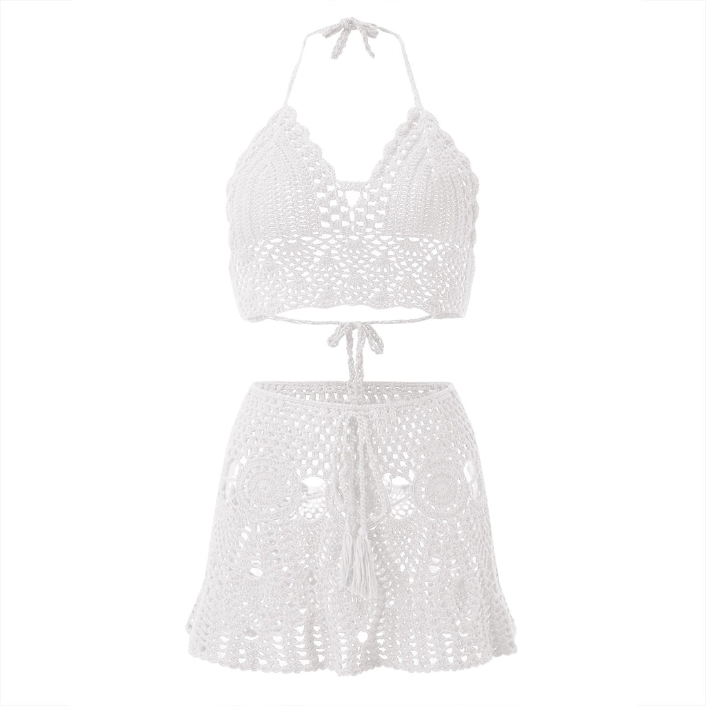 Women’s Crocheted Hollow‑Out Bikini Set – Two‑Piece Summer Swimwear, Beachwear Biquini
