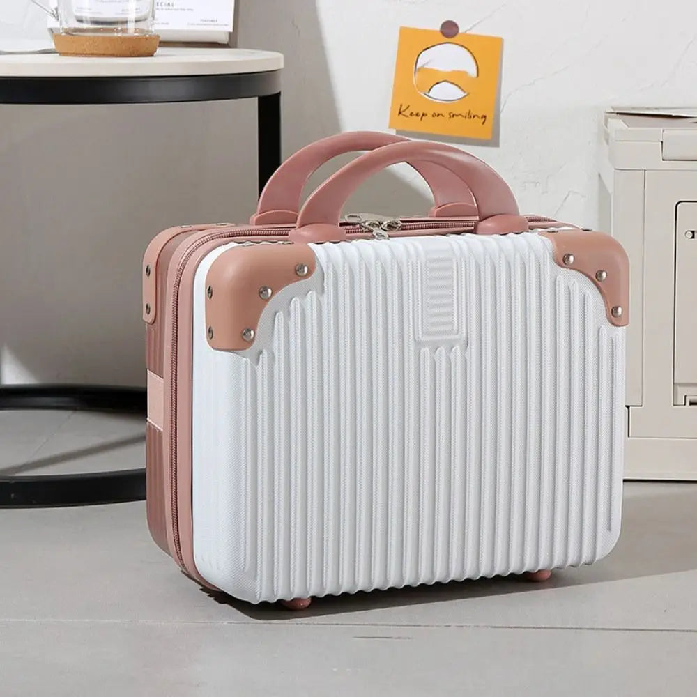 Mini Travel Cosmetic Suitcase – Durable Makeup Organizer Box with Lock