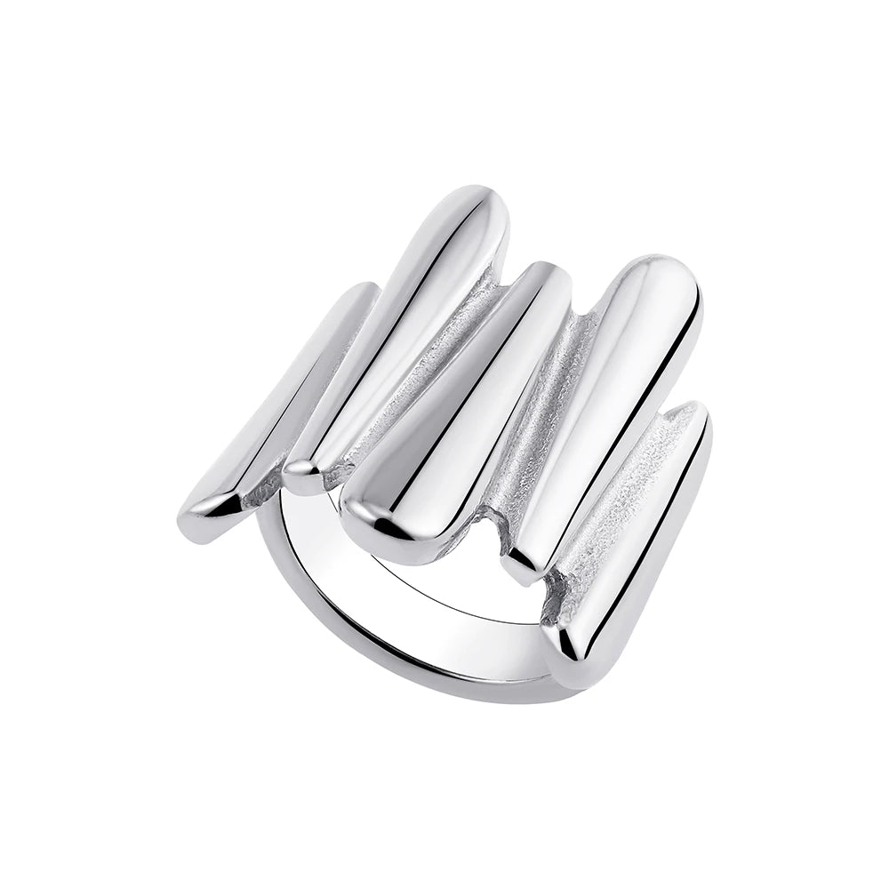 Vintage Stainless Steel Rings for Women Punk Chunky Irregular Smooth Adjustable Open Ring Jewelry Weddings Gifts