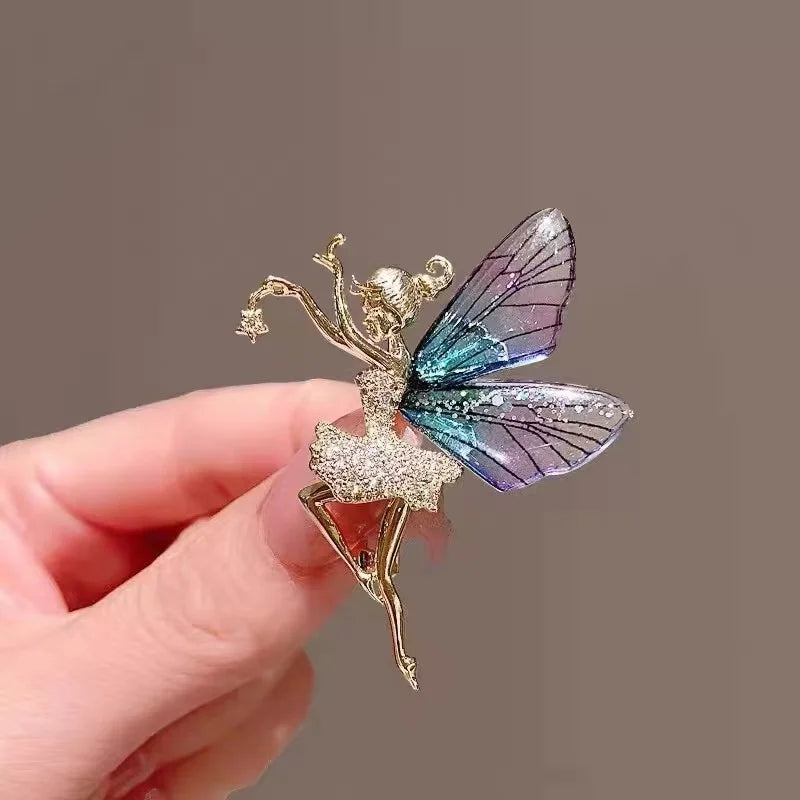Sweet Flower Shape Lapel Pin Inlaid Shiny Rhinestones Brooches All-match Versatile Corsage Accessories