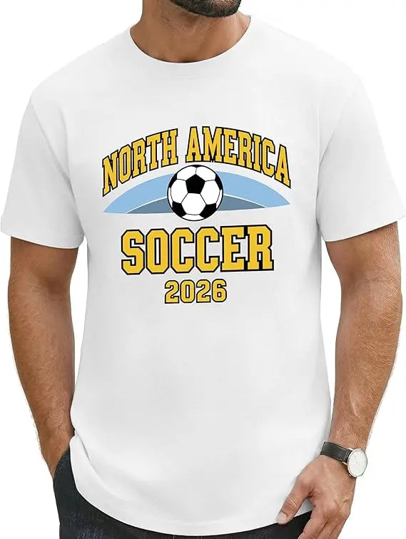 2026 Soccer Fan T‑Shirt — North America Flags Graphic Tee USA Canada Mexico Unisex