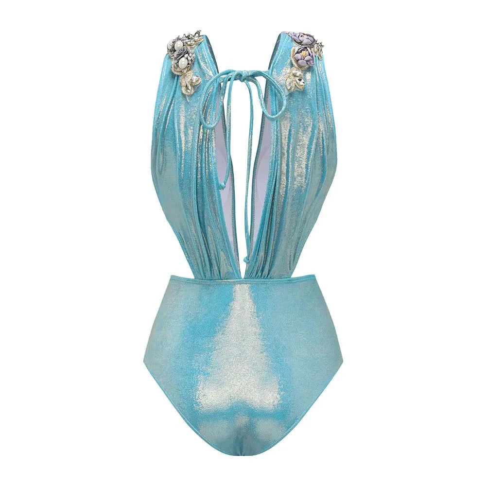 Women’s Printed Ruffle Splice Bikini Bodysuit with Skirt — Summer Beach Cover‑Up Holiday Swimwear Outfit