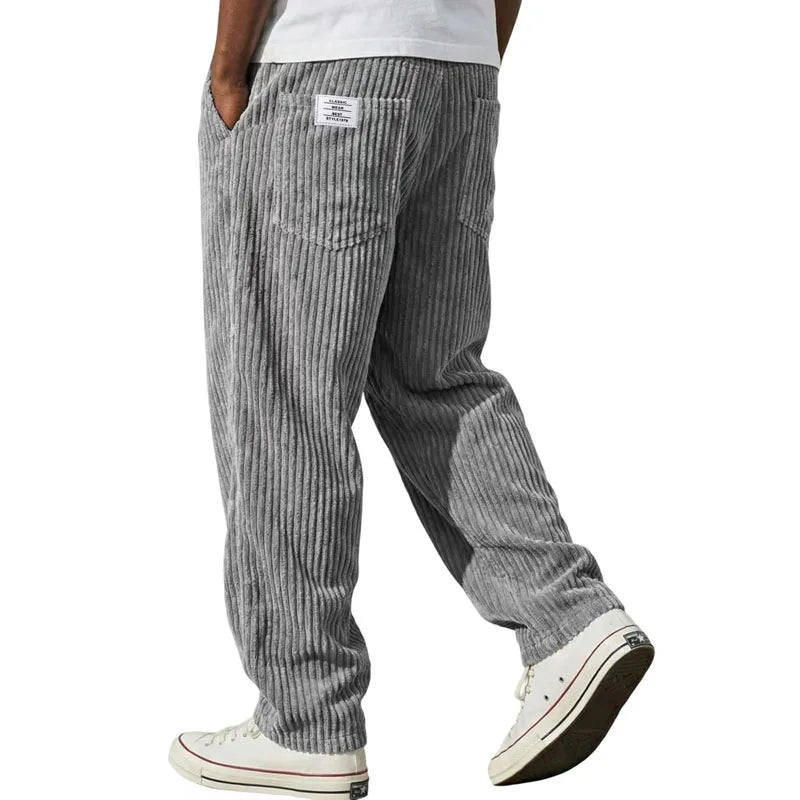 Retro Striped Corduroy Pants