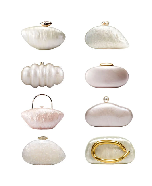 2025 new Luxury Acrylic Lady Bag Fashion and Personalized   Dinner Bag Single Shoulder Crossbody cute ivory pearl color purse