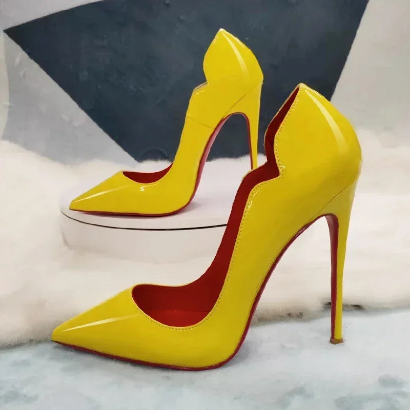 Black Extra‑Thin 12cm High Heels – Women’s Professional Shallow‑Mouth Stiletto Pumps