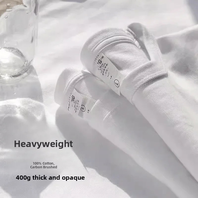 Heavyweight Pure Cotton Oversized T‑Shirt – Tianqing Color Unisex Summer Loose‑Fit Streetwear Tee