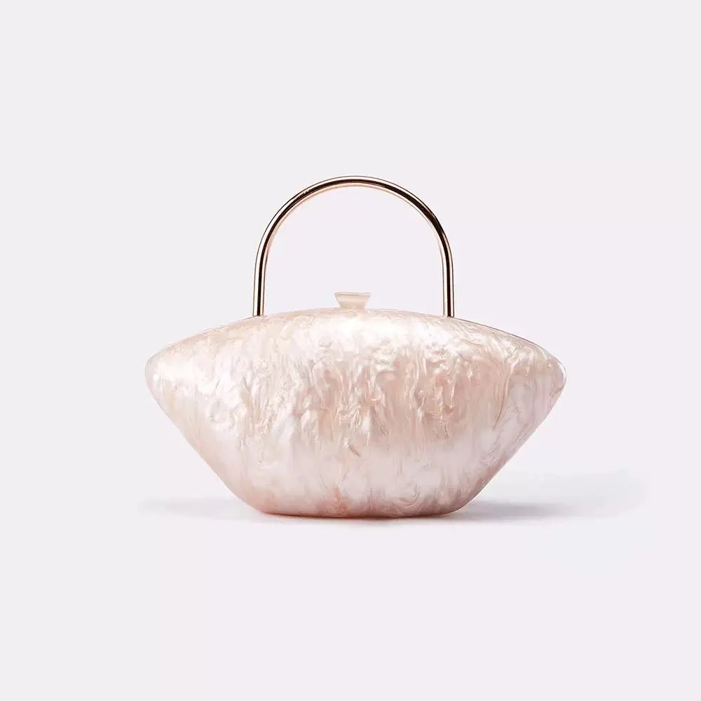 2025 new Luxury Acrylic Lady Bag Fashion and Personalized   Dinner Bag Single Shoulder Crossbody cute ivory pearl color purse