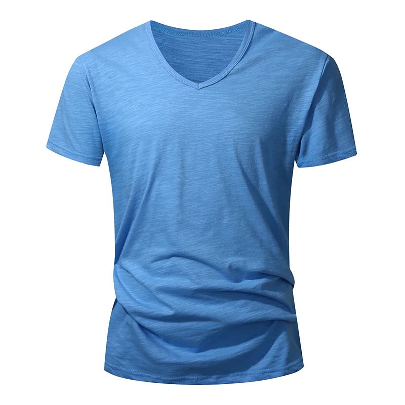 Men’s 100% Cotton T‑Shirt – Soft High‑Quality Summer Short‑Sleeve Tee (Black/White Casual Top)