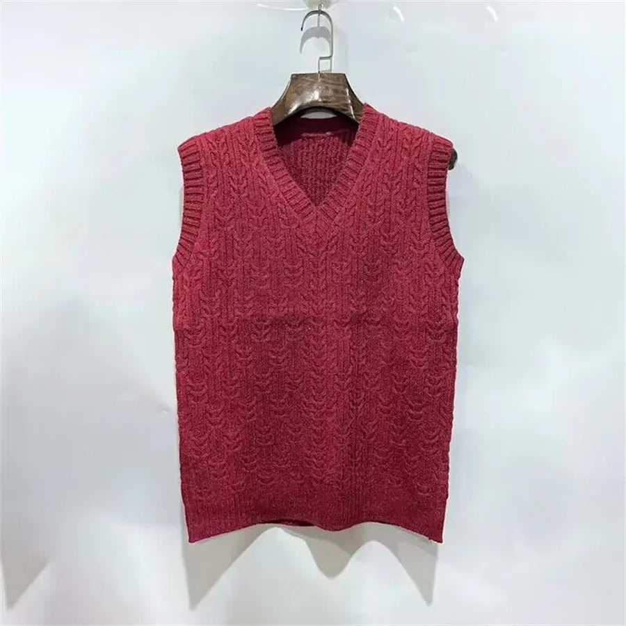 V‑Neck Knit Sweater Vest