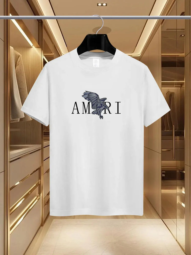 2026 Summer Luxury fashion AMI brand printed T-shirts pure cotton round-neck casual and trendy Y2K high-end and high quality