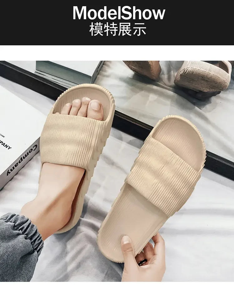 Unisex Summer EVA Platform Slippers — Soft‑Sole Open‑Toe Beach Slides for Women & Men (Sizes 29–46)