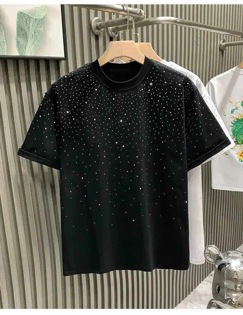 Men’s Rhinestone Rivet T‑Shirt