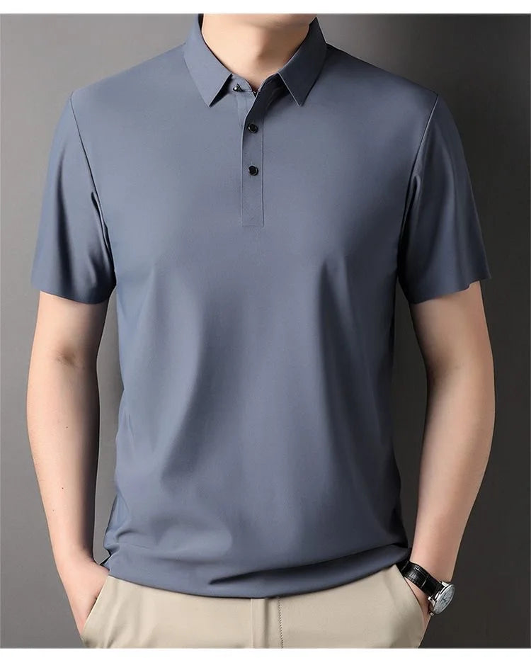 Ice Silk Short‑Sleeve Polo Shirt