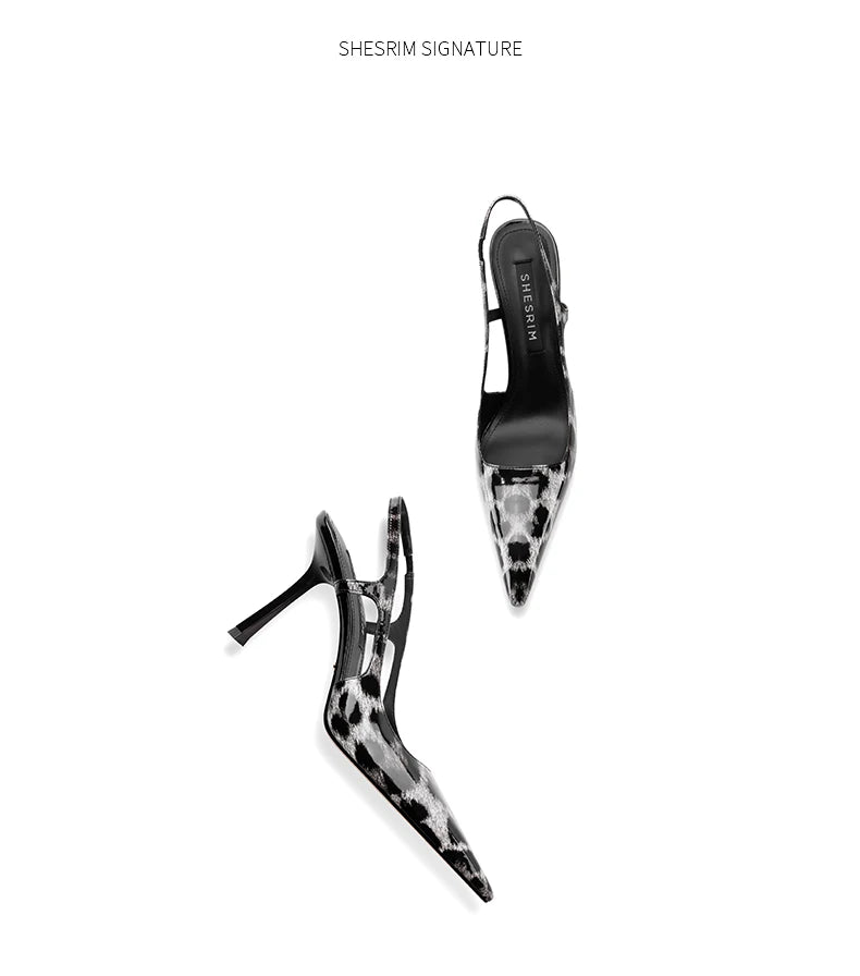 French style exquisite leopard print high heels, feminine and high-end high heels, 2025 four season new slim heel sandals