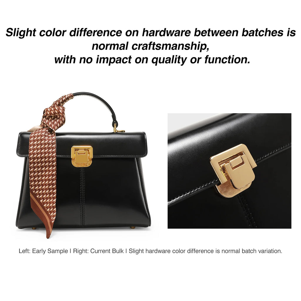 ITAMOOD Genuine Leather Handbag with Scarf | Luxury Designer Trendy Shoulder Bag Solid Color Commuting Bag | bags for women gift