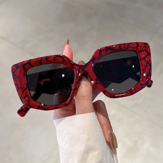 KAMMPT Oversized Vintage Sunglasses Women Fashion Irregular Gradient Shades Eyewear Trendy Luxury Brand Design UV400 Sun Glasses