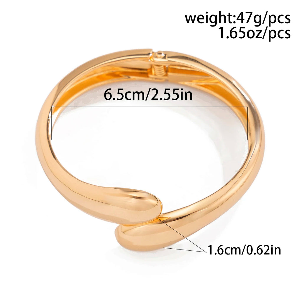 Ingemark Hip Hop Inlaid Rhinestones Water Drop Spring Bangle for Women Creative Irregular Chunky Bracelets Steampunk Jewelry Men