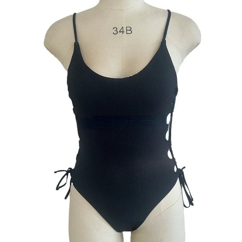 Women’s 2024 Hollow‑Out One‑Piece Swimsuit – Sexy Micro Monokini White Summer Beachwear