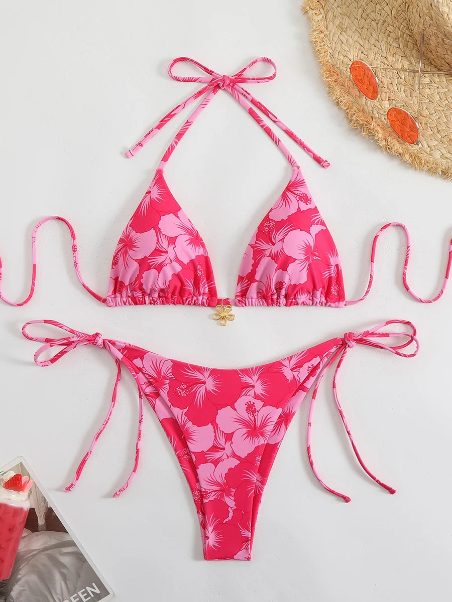 Trendy Two‑Piece Thong Swimsuit