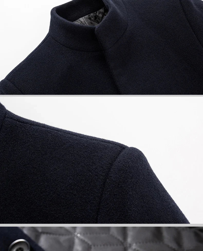 TFETTERS Brand Trench Coat Korean Fashion Business Casual Stand Collar Long Jackets for Men 2026 Autumn Windbreaker Winter Coats