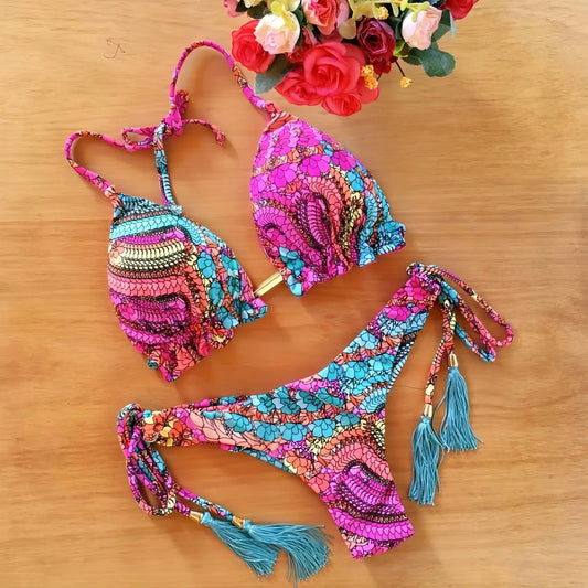 2026 Women’s Push‑Up Bikini Set – Sexy Printed Two‑Piece Swimsuit Summer Beachwear
