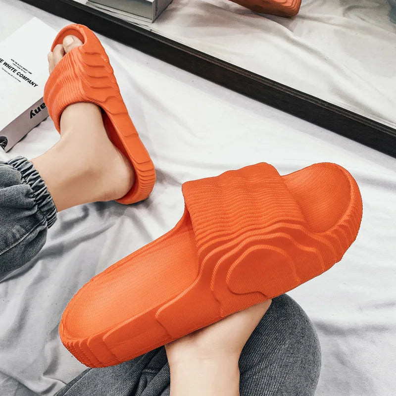 Unisex Summer EVA Platform Slippers — Soft‑Sole Open‑Toe Beach Slides for Women & Men (Sizes 29–46)