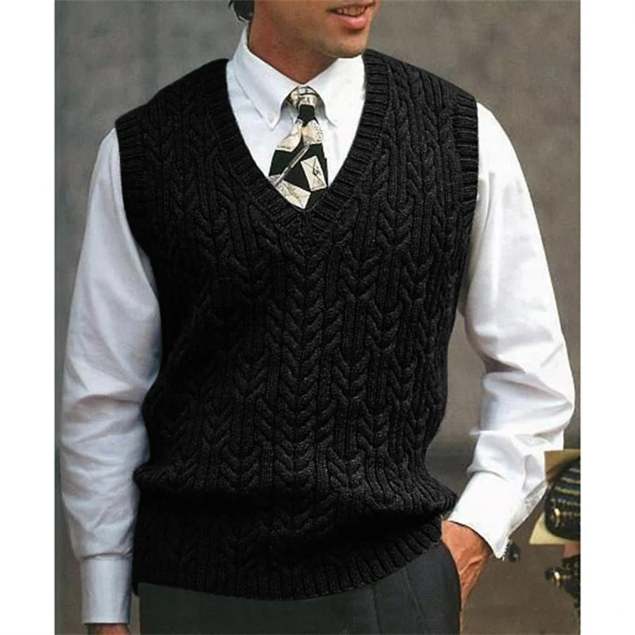 V‑Neck Knit Sweater Vest