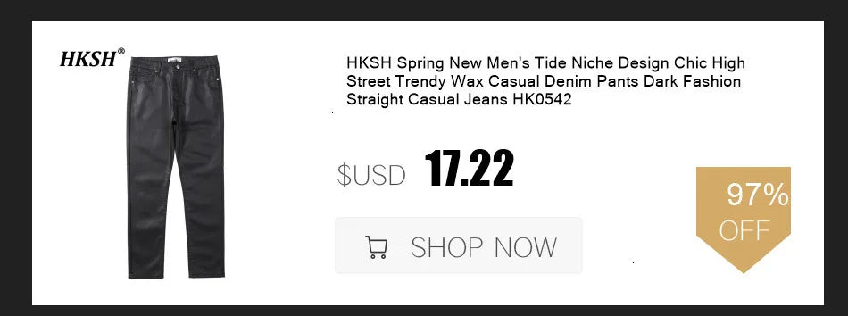 HKSH Spring Summer New Men's Tide Streetwear Cotton Solid Color Loose RO Style Short Sleeves Large Tees Chic Dark T-shirt HK2008