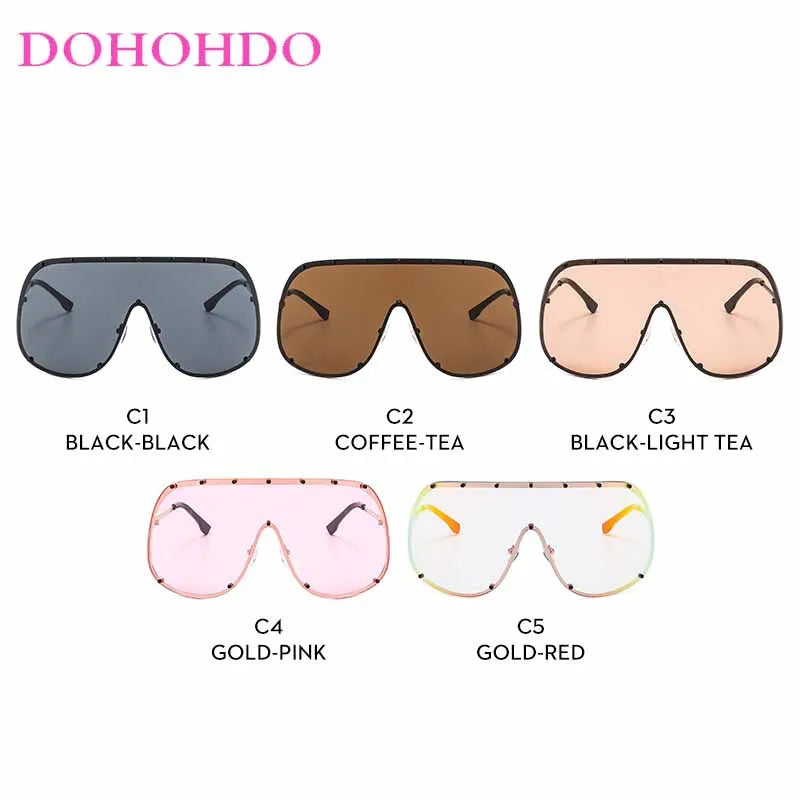 2025 Oversized Metal Rimless Integrated Windproof Sunglasses For Women Trends Y2k Luxury Brand Design Sun Glasses Unisex UV400