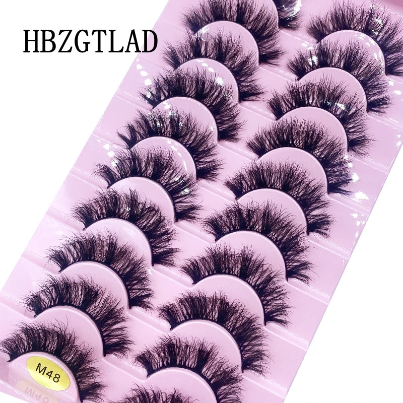 HBZGTLAD New 10 Pairs Natural False Eyelashes Fake Lashes Long Makeup 3d Mink Lashes Extension Eyelash Mink Eyelashes for Beauty
