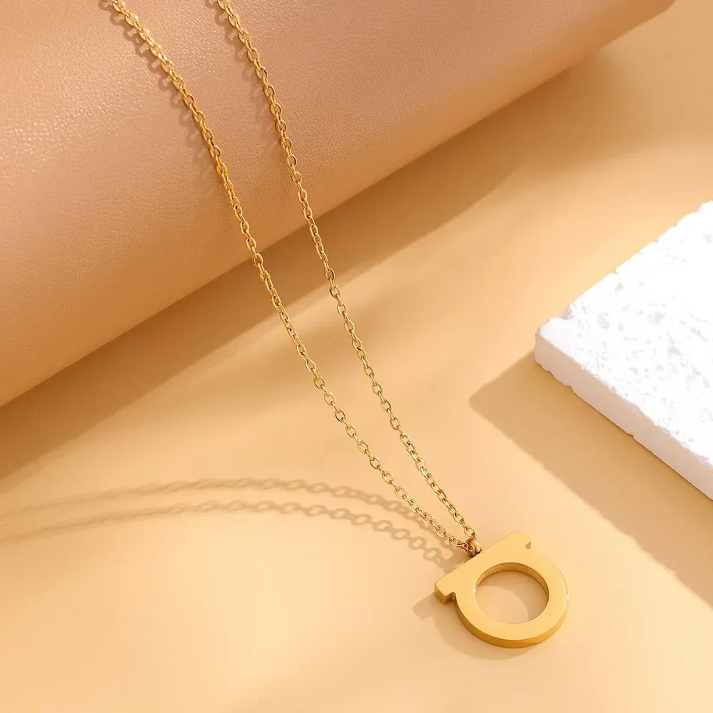 Titanium Steel Minimalist D-Shaped Necklace Bracelet Earrings Set, Plated Women's Collarbone Chain, Personalized Trendy Style