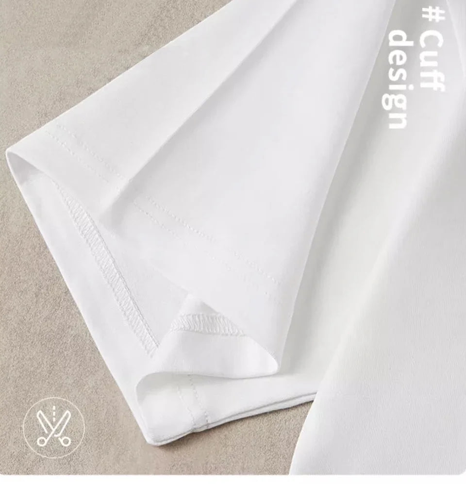 100% Cotton Men’s T‑Shirt | High‑End Breathable Summer Casual Round Neck Tee