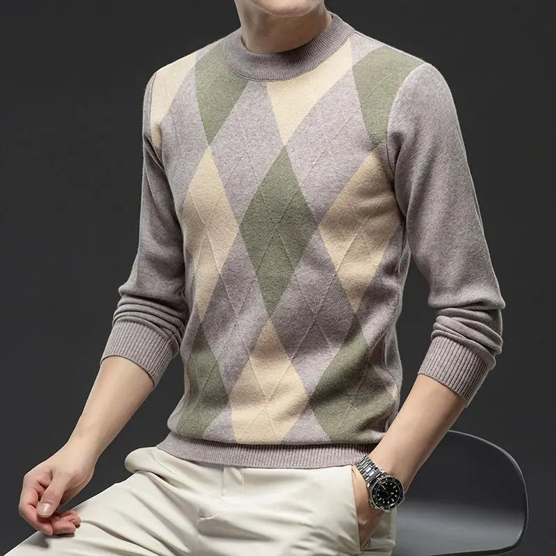 Men’s Autumn Winter Half‑Turtleneck Sweater