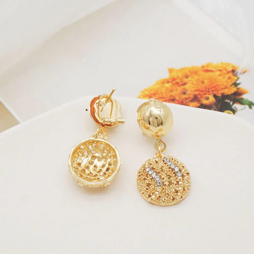 New Design Fine Jewelry Sets Dubai African Gold Color Jewelry Sets Wedding For Women Necklace Set Indian Costume Jewelry Gifts